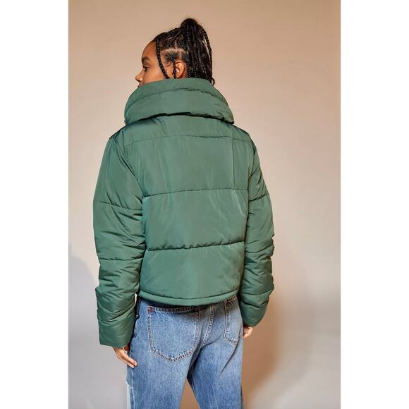 BDG Marlow Puffer Fleece Basic Staple Classic Jacket Coat Green Black Sz XL $119 - Picture 3 of 16